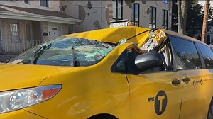 Boom Truck Smashes Onto Top of Cab in Brooklyn; Driver, Passengers Survive