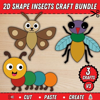 2D Shape Insect Craft Bundle V3 | Geometry Cut & Paste | Insect & spring units