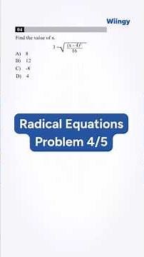 SAT Math Radical Equations Drill: Problem 4/5 #shorts #satprep #satmath
