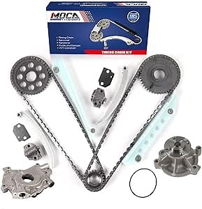 MOCA Timing Chain Kit & Water Pump W/Hub Height 2.57" & Oil Pump Compatible with 07-10 for Ford E150 F150 Mustang Explorer Expediton 4.6L SOHC WINDSOR