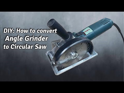 DIY, Convert Angle Grinder to Circular Saw, cutting jig, attachment #AngleGrinder #ToolHack
