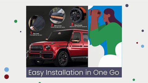 Zettum Car Windshield Cover for Ice and Snow - 600D Windshield Snow Cover with Side Mirror Cover Heavy Duty, Standard Winter Frost Hail Protector for Most Car, Truck, SUV, Van and MPV (70 x 50 Inch)