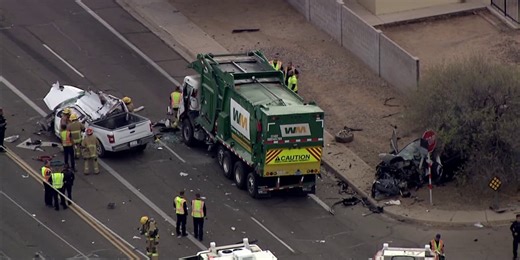 Man dead, 3 hurt after crash involving garbage truck in Phoenix