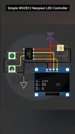 Simple WS2812 Neopixel LED Controller Using Attiny85