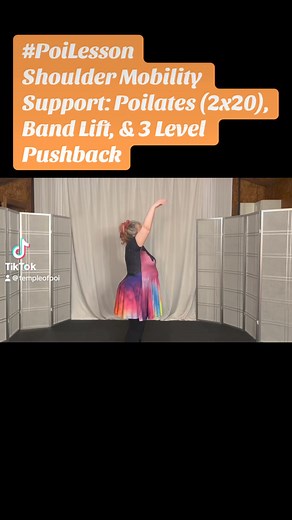 This poi tutorial covers shoulder mobility support exercises including one band lift set with each arm; 3 level pushback; and 2 set of Poilates drills in same direction, 20 reps each. ✨ Shoulder Support Series poi tutorials are cross training videos to help artists develop their endurance, strength and supportive posture for their poi practice through short exercises they can do throughout the day or as a longer workout when done consecutively. This series also helps folks with desk jobs counter