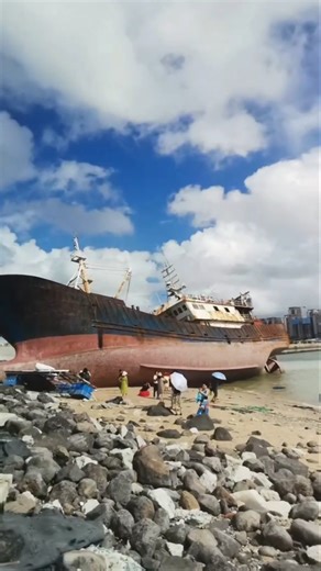Fishing Boat Stranded by Typhoon! See the Epic Rescue in Seconds 🌊🚢#shorts