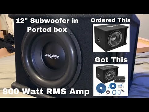 Skar Audio SDR 12 Inch Sub With RP 800 Watt Amp Unboxing, Setup And Testing