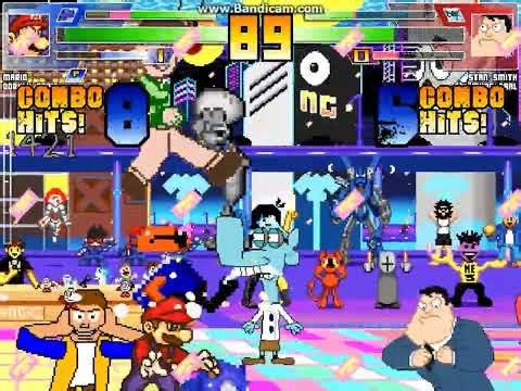 MUGEN battle #6965: Team Mario vs Team Stan Smith