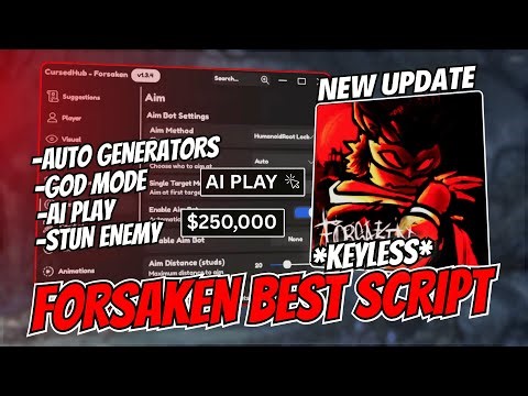 ⚔️ Updated Best Forsaken Script 2025 - Auto Generators, God Mode, AI Play, Stun Enemy & More!