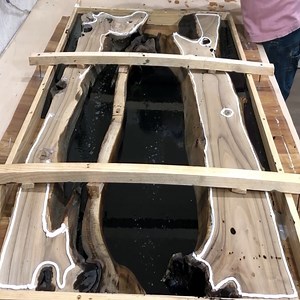 550K views · 16K reactions | Making A BLack River Table Using Epoxy Resin | DIY & Crafts USA | Facebook