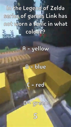 In the Legend of Zelda series of games Link has not worn a tunic in what colour?