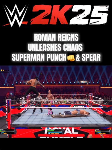 ROMAN REIGNS SUPERMAN PUNCH ON CM PUNK THEN SPEAR ON GUNTHER | WWE 2K25 ROYAL RUMBLE #wwe2k25 #romanreigns #cmpunk #gunther #royalrumble
