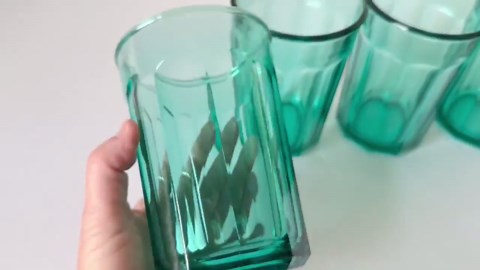 Vintage Large Turquoise Tumblers Set of 4 - Luminarc Turquoise Glassware - Luminarc Paneled Tumbler - Etsy