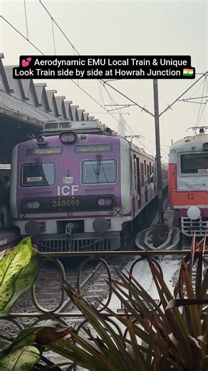 💕 Aerodynamic EMU Local Train & Unique Look Train side by side at Howrah Junction 🇮🇳
