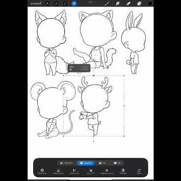 100 Procreate Chibi Girl Animal Stamp Brushes Procreate Chibi Poses Stamps Chibi Brushes Chibi Bases