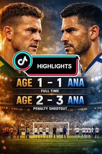 🎥 FULL MATCH DRAMA ⚽🔥🏟️ Ninety minutes weren’t enough to separate these two sides. End-to-end football, big chances, big moments, and a stadium that felt every second. AGE and ANA went toe to toe, finishing 1–1 after full time before penalties decided it. This highlight is everything football fans love — intensity, emotion, and drama until the final kick. If you missed it live, this tells the story. #MatchHighlights #FootballDrama #FullTime #PenaltyShootout #FootballTikTok FOLLOW THE CREATOR 
