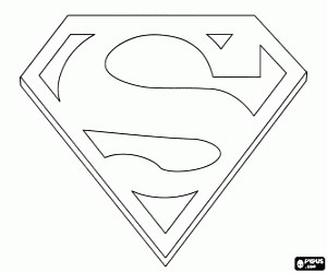 S for Superman. Superman Emblem coloring page printable game
