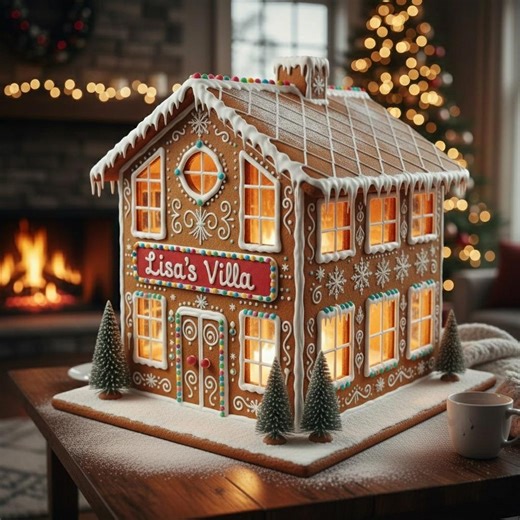 Gingerbread House Template | Printable PDF Gingerbread Villa Pattern | Christmas DIY Project - Etsy
