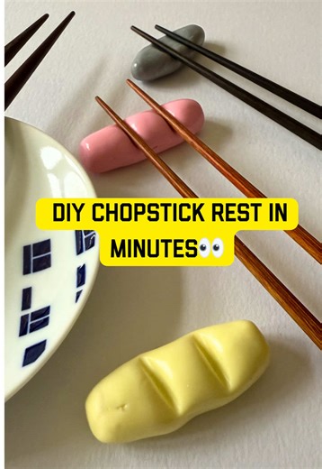 Quick & Fun DIY Chopstick Rest Make a set of colorful chopstick rests in minutes! 🎨✨ #DIY #crafttok #learnontiktok #kitchenhacks #easydiy