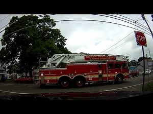 North Providence Fire Department Ladder 2, Engine 1 and Incident Command Responding Code 3