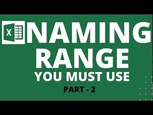 Naming Ranges in Excel : Part-1 | Ms Excel - Name Range