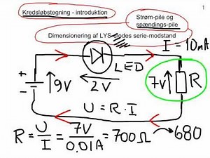 Kredsløbsdiagram - intro. Beregning af LED-modstand - af Joe El.