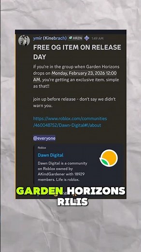 Garden Horizons Kasih Item GRATIS Saat Release! #roblox #robloxindonesia #gardenhorizons