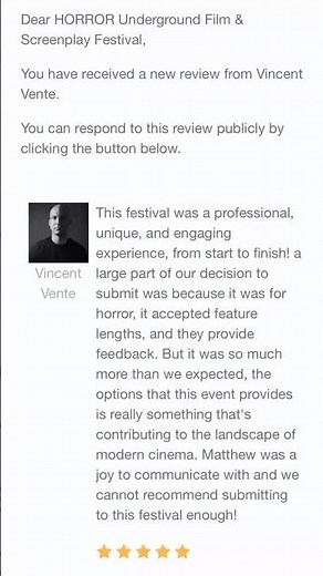 Today’s #FilmFreeway Testimonial: HORROR Underground Film Festival