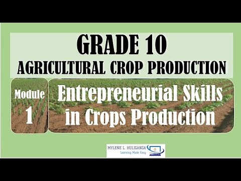 TLE AGRICULTURAL CROP PRODUCTION 10 Lesson 1 ENTREPRENEURIAL SKILLS IN CROPS PRODUCTION