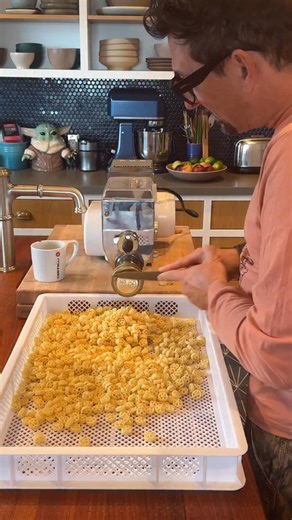 Chris Cosentino on Instagram: "I’m excited about the new brass extruder die I just received from @pastabiz. It makes the “bicycle wheel” shape, which I always loved as a kid. 1000 G Semolina & 300 G H2o and I get perfect pasta every time."