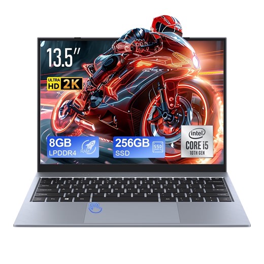 RNRUO 13.5" Windows 11 Pro Laptop, 8GB RAM 256GB SSD, Intel Core i5 1035G1 Up to 3.6GHz, 16:10 2.5K UHD Display Fingerprint Backlit Keyboard Wifi5 BT 5.0 for Student, Business, Beginner