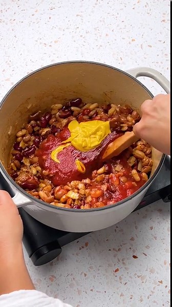 Taco-Spiced Cornbread with Cowboy Beans (Vertical)