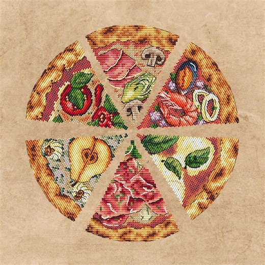 Pizza Slice Cross Stitch Pattern, Food Embroidery Design, Ornament PDF - Etsy Canada