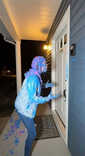 Girl Screams in Rage at Ring Camera After Paint Bomb Prank | Insane Reaction Caught on Camera P1