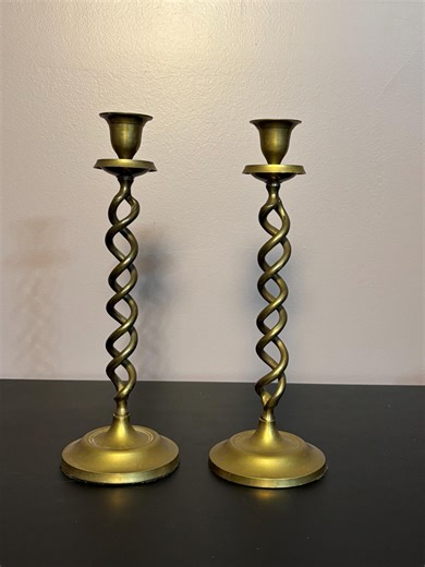 Vintage Brass Barley Twist Candlesticks - Etsy UK