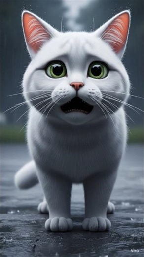 A Cat and Her Kittens #ai #cat #railwaytrack #shorts #cartoon #animation #motivation #pet #animals