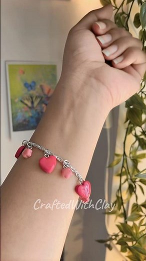 Cute handmade clay bracelet | Diy clay bracelet| Cold porcelain clay art #airdryclaycrafts #handmade