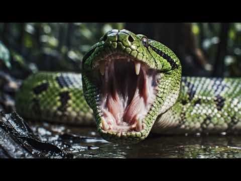 Green Anaconda in Amazon Rainforest 🐍 | Anaconda Snake Documentary (4K)