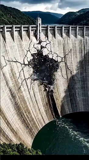 Earthquake Causes Huge Dam Failure | AI Simulation of a Catastrophic Flood #ai #dam #civilengineer