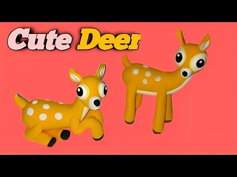 clay deer | how to make a deer with clay | polymer clay animal | easy craft |