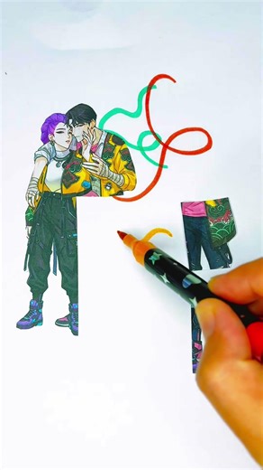 Rumi X Jinu 😍 K-pop Demon Hunters 😈Paper Craft challenge #kpop #youtubeshorts #trending