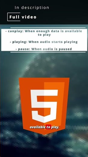 💻 HTML 3c7💻 Audio Element Browser Support and Events 💻 #HTMLTutorial #HTML5Course #KGRDevShorts