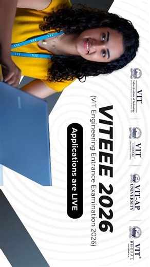 VIT VELLORE (Official) on Instagram: "VITEEE 2026 Applications are NOW OPEN! 🚀 Your future in engineering at VIT starts today. Don't wait for the last date—apply, prepare, and seize your seat. Apply now @ https://viteee.vit.ac.in/?utm_source=SM019NY&utm_campaign=viteee2026 #VITEEE2026 #EngineeringProgrammes #Engineering #UGAdmissions #UnderGraduate #VITEEE #ApplyNow #Admissions2026 #AI #EngineeringCareers #VIT #VelloreInstituteofTechnology #EntranceExams #ComputerScience #BioTech #Electronics #