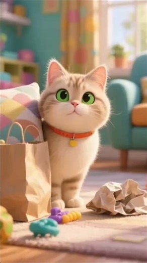 Goofy Cat Antics 😂 Paper Bag Fail 🐱 | Cute Cat Shorts #shorts