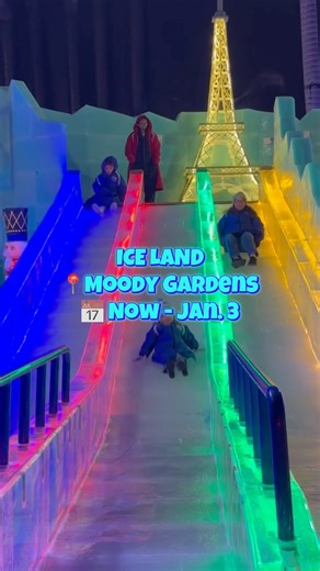 175K views · 375 reactions | ICE LAND is now open until Jan. 3! ❄️流 Step inside a 9°F tent filled with hand-carved ice sculptures of iconic structures from around the world. And don’t forget to take a ride down the Eiffel Tower ice slide!  Get tickets at moodygardens.org | Moody Gardens | Facebook
