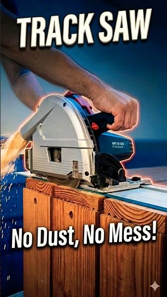 Perfect Workbench Edges Every Time (Bosch Track Saw)#shorts #woodworking #wood #tools