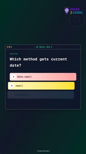 JS Interview Question: Which method gets current date?