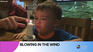 Little Boy's Serious Struggle to Blow Out His Birthday Candle