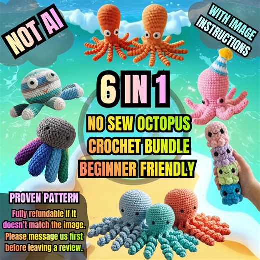 Crochet Octopus PDF Pattern: Finger Puppet & Plushie (digital Download) - Etsy