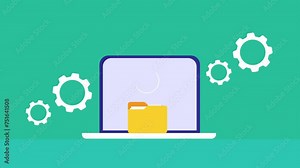 Business document management, online digital file storage user data safety conceptual video animation.